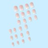Pack of 24 Square Nails for Gluing Medium, Gradient Pink