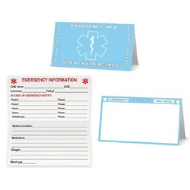 Child Emergency Contact Car Seat Safety Alert Attachment Tag (ICE-101-v2) (Baby Blue, 5)