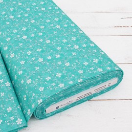 3 Yard Cut Premium Cotton Quilting Fabric Sold by The Yard - Vintage Threads Collection - 44" Width - 100% Cotton - Quilting, Sewing, Crafts - Aqua Floral