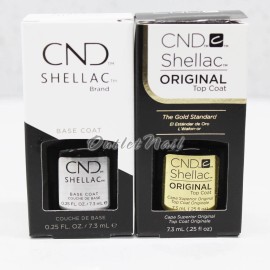 CND SHELLAC UV Gel Set Of 2 BASE COAT 0.25oz 7.3ml - TOP COAT + EXPRESS5 TOP - Top Coat + Top Xpress5 0.25oz