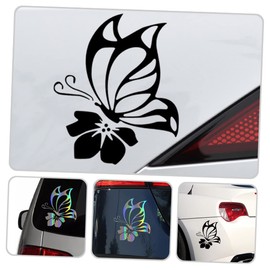 SUPVOX 24 Pcs Butterfly Reflective Car Sticker Decals for Trucks Refrigerator Butterflies Stickers Reflective Butterfly Stickers Electric Car Animal Pet Reflective Material Decorations