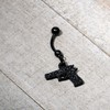 Body Candy Black Glitter Gun Dangle Belly Button Ring