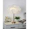 Creative White Ostrich Feather Table Lamp Bedside Lamp Light Luxury
