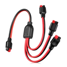 PAEKQ Anderson Y Splitter Cable Solar Panel Connector 1 to 3 Branch Parallel Adapter Cable for Portable Solar Generator Power Station Compatible with GZ Jackery High Power Pole Port Connector