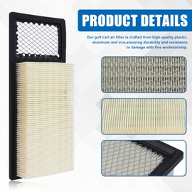 72368G01 Golf Cart Air Filter Compatible with EZGO Medalist TXT 295cc 350cc 1994-2005 4 Cycle 72368-G01 72084-G01 26710-G01 by Podoy (2 Pack)