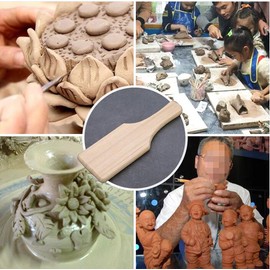 Clay Paddle Tool Wooden Paddle Board Cover Pottery Wooden Mud for Art, Craft, Wall Decor, Figurine Clay Pottery Mud Sculpture Pad Manufacture Tool