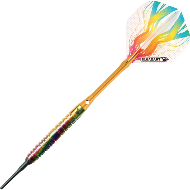 Elkadart Rainbow 90% Tungsten Soft Tip Darts with Storage/Travel Case,