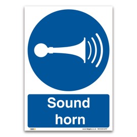 Sound horn Sign - A4 1mm Rigid Plastic - Mandatory Information Safety