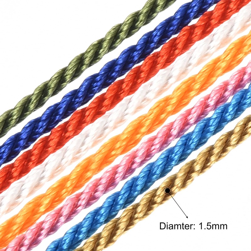 sourcing map Twisted Cord Trim, 5 Yard 1.5mm 3-Ply Twine