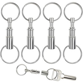 5pcs Quick Release Keychains, Portable Detachable Dual Pull Apart Key Chain,Quick Disconnect Keyring with Metal Keyring, Used as a Quick Disconnect Keyholder for DIY Family Car Keys