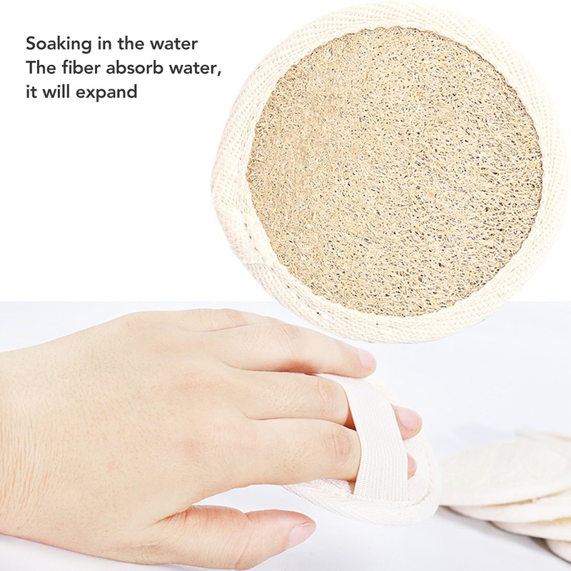 10pcs Loofah Facial Exfoliating Pads Round Shaped Reusable Gentle Scrubbing