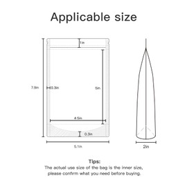 FireKylin 100 Bolsas Resellables, Bolsas De Alimentos De Pie, Bolsas De Almacenamiento De Alimentos Con Cierre De Cremallera Para Productos De Embalaje, Hierbas, Aperitivos, Té, Especias, Alimentos Pa