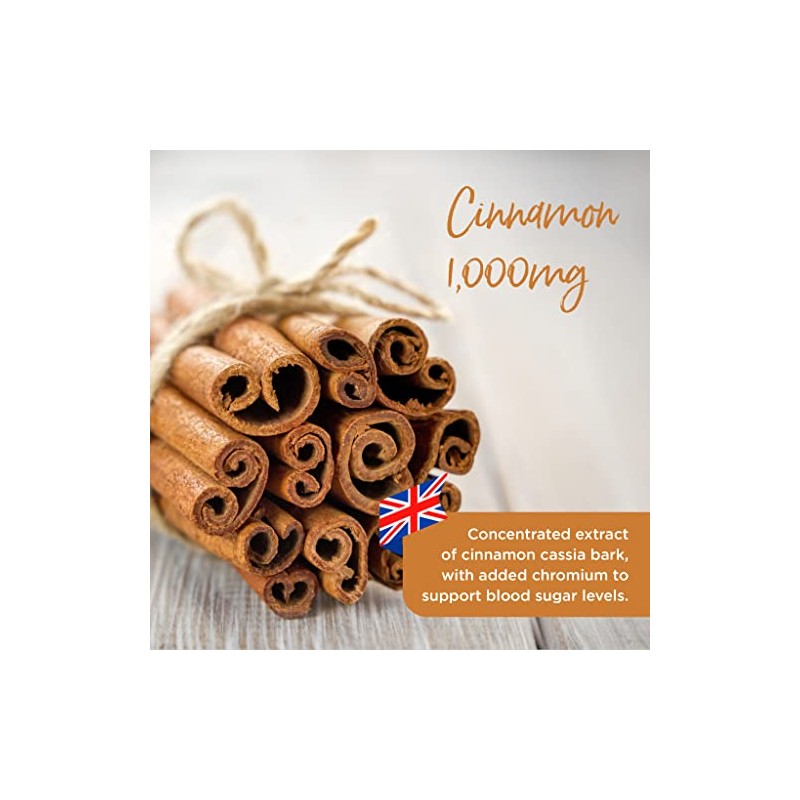 Healthspan Cinnamon 1,000mg | 120 Tablets | Added Chromium |