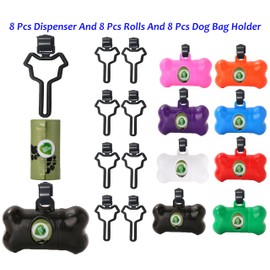 8 Pack Dog Poop Bag Dispenser, Pet Waste Disposal Bag Dispenser, Poop Bags Holders for Leashes(Random Color)