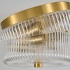 Glass Flush Mount Ceiling Light: 12" Round Clear Ribbed Glass