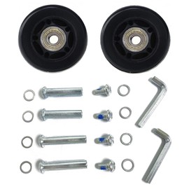 LOTOWELZON 2pcs Luggage Suitcase Replacement Wheels, 60mm Rubber Inline Roller Skate Wheels with 8mm(0.31") ABEC-7 608ZZ Bearings Repair Kits (Black, OD60xW18mm/2.36" x0.7)