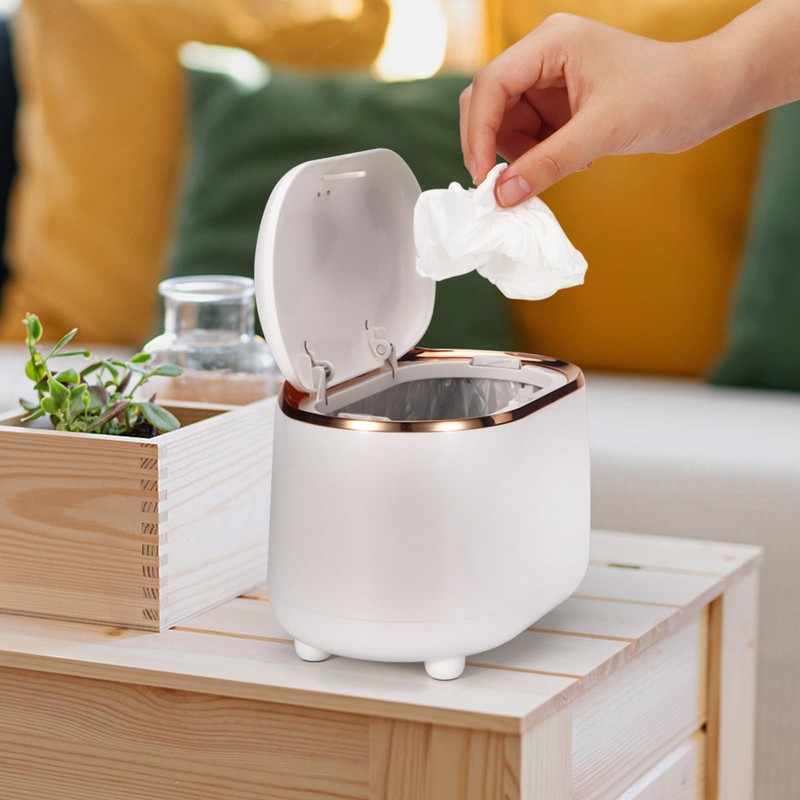 Realand Mini Trash Can for Desk with 200 Trash Bags,