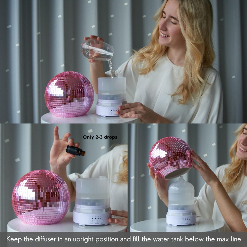 SCANDINORDICA Disco Ball Diffuser Rotating - 300 ML Essential Oil