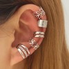 5Pcs Statement Ear Cuffs Earrings Sets for Women Teen Girls,Leaf