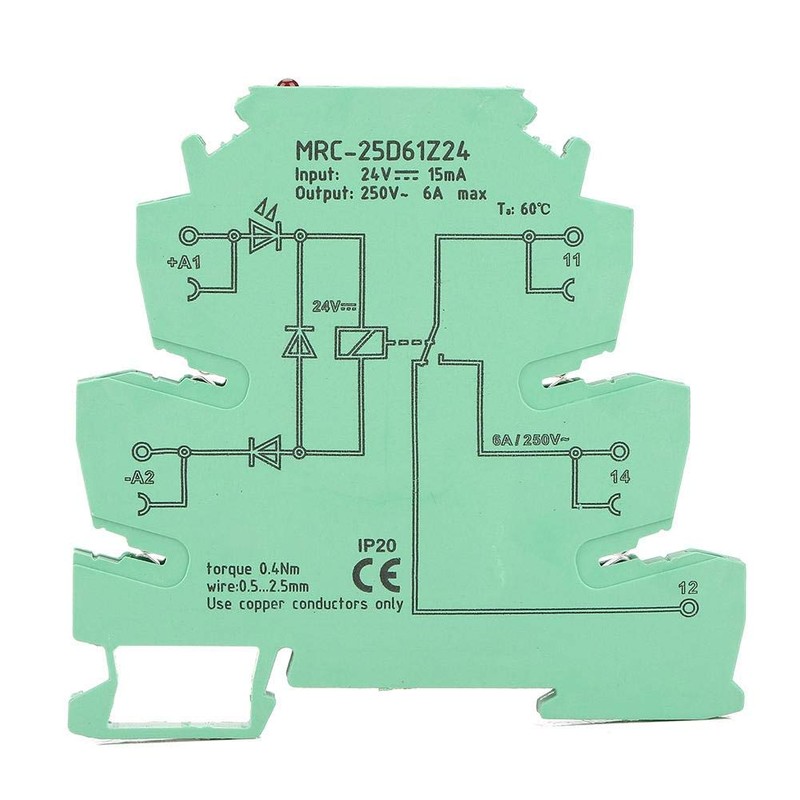 Relay, MRC-25D61Z24 DC-DIN Rail Relay Ultra Thin PLC Relay 24V