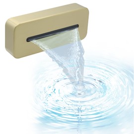 HOMEDEC Luxury Waterfall Bathtub Spout with Up/Down, 5.12 Inch Brushed Gold High Flow Thread-on Tub Filler Spout, Can be Used as Wall Mount Shower Head Bathroom Fixture Without Diverter