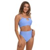 Hobie Women's Standard Bralette Bikini Swimsuit Top, Sea Blue//Check Me