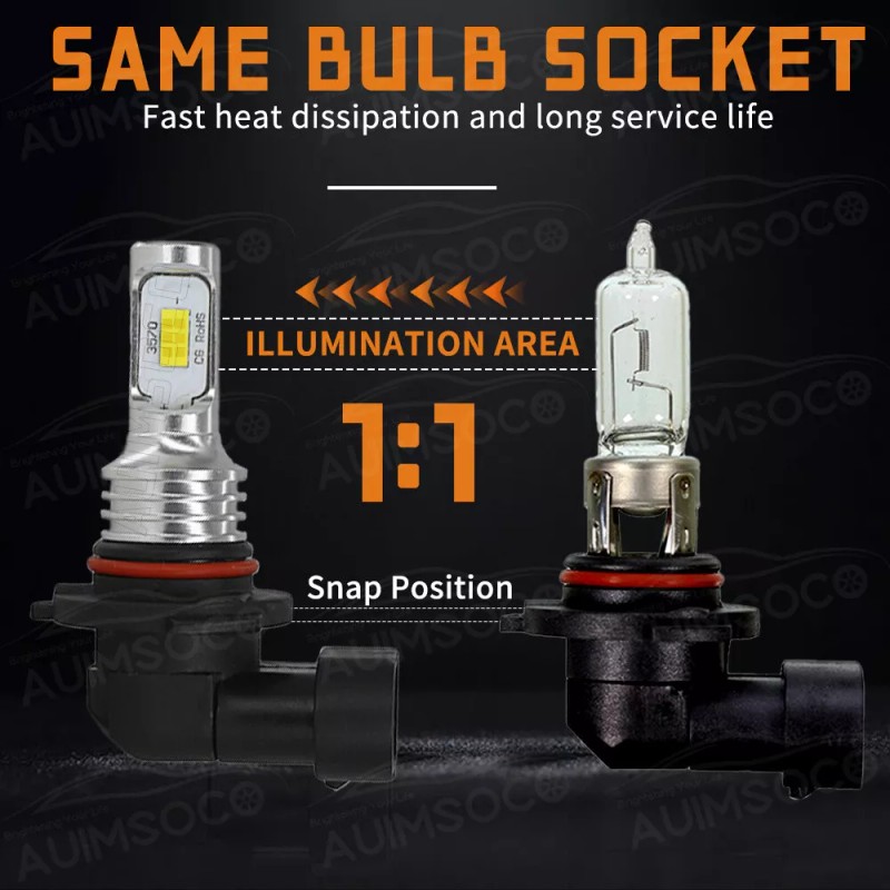 AUIMSOCO 9006 9005 LED Headlights Kit Combo Bulbs 10000K High