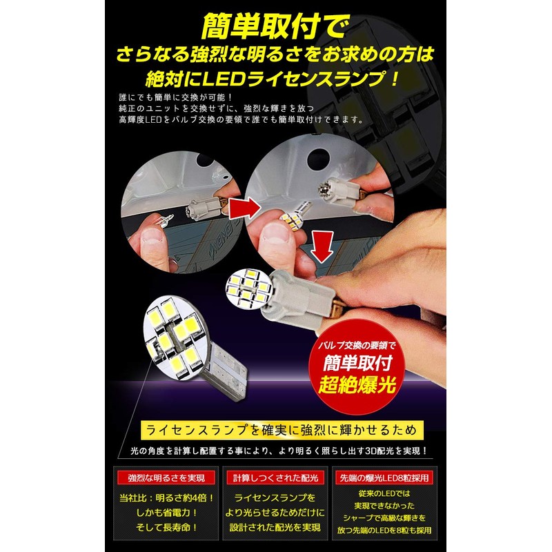 YOURS E13 Notebook Dedicated LED License Lamp, 2 Pieces, License