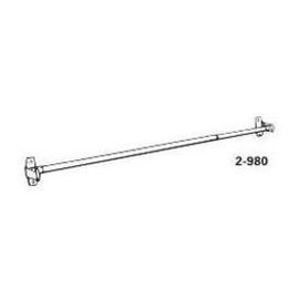 Graber 7/16-Inch Round Sash Cafe Curtain Rod (28 to 48-Inches Adjustable Width, White w/ Brass Ends)