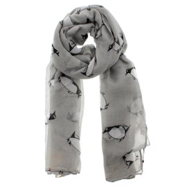 Zac's Alter Ego Long Lightweight Women's Penguin Print Oversized Scarf