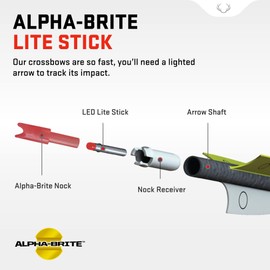 Tenpoint Alpha-Brite Lite Stick, rojo, paquete de 3, 8 a 10 horas de duración de la batería