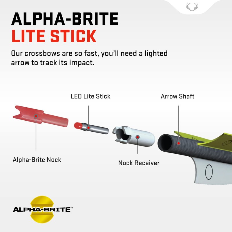 Tenpoint Alpha-Brite Lite Stick, rojo, paquete de 3, 8 a