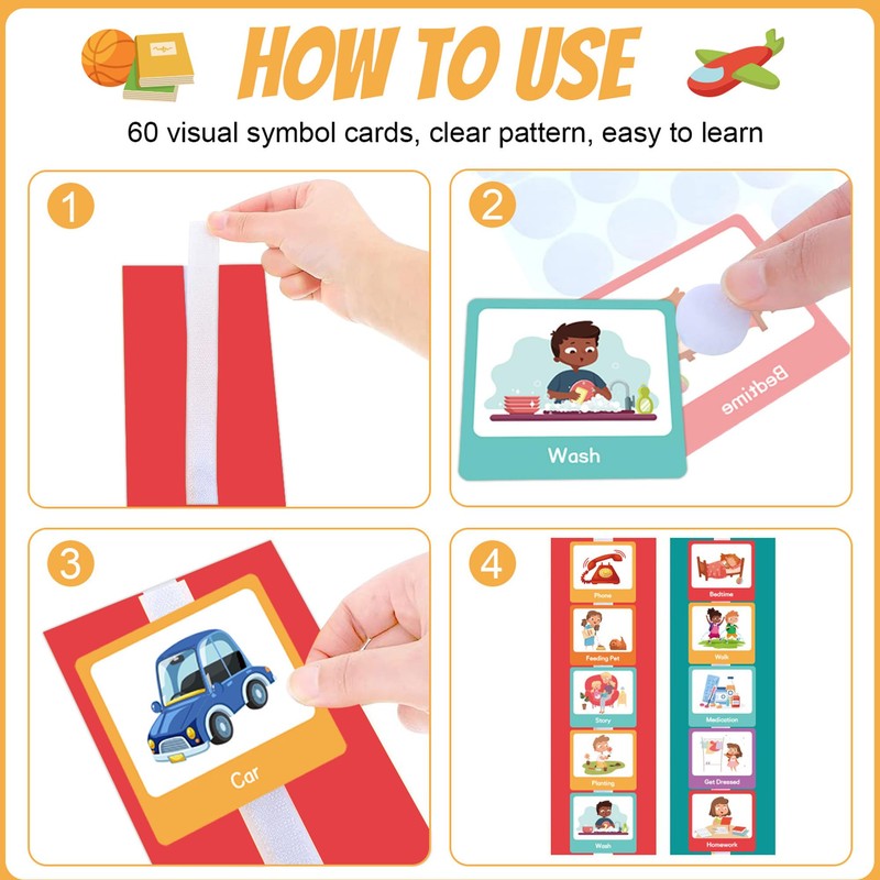 CXAFQ Visual Timetable Children Daily Routine Chart, Autism Learning Resources,