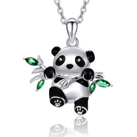 Dreamboat Panda Necklace for Women 925 Sterling Silver Pandas Pendant Necklaces Animal Jewelry Gifts for Pandas Lovers