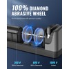 WILAWELS Electric Knife Sharpener, 5-in-1, 3 Rotational Speed Adjustable Electric