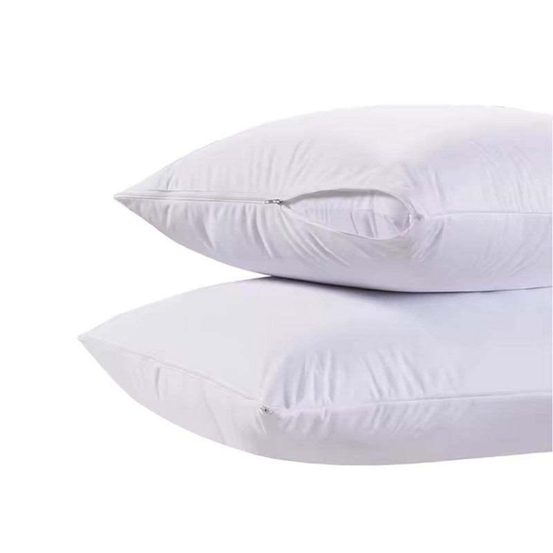 Pillow Protector with Zipper, Cotton Pillow Cover