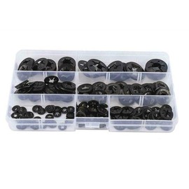 Starlock Washers, Inner Tooth Quick Release Circlip Assortment Kit Washers M3 M4 M5 M6 M8 M10 M12 Pack of 260