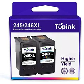 Topink Remanufactured Ink Cartage 245&246 243&244 Replacement for Cannon 245 246 Ink Cartridge Combo Work with Canon PIXMA TR4520 MX492 MX490 MG2520 MG2522 MG3022 Printer (1 Black 1 Tri-Color)