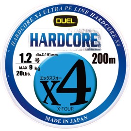DUEL H3248N-5CBL PE Line HARDCORE X4 [Line Fishing Line Fishing Tackle High Strength High Sensitivity] No. 1.2 688.4 ft (200 m) 5 Color/Yellow Marking
