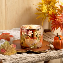 Fall Candle,Autumn Leaves Scented Candle,Large 3 Wicks,Fall Gift Decor,14oz