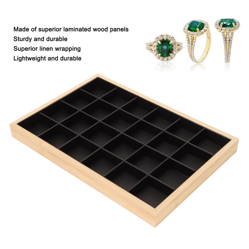 Jewelry Storage Display Trays Multipurpose 24 Grids Jewelry Tray for