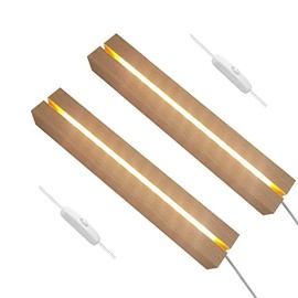 RUIITEN 9.45 inch Rectangle Display Pedestal, Warm Color Rectangle Led Lights Display Base, Crystal Wooden Lighted Base Stand for Acrylic, Crystal, Night Light, Glass Resin Art