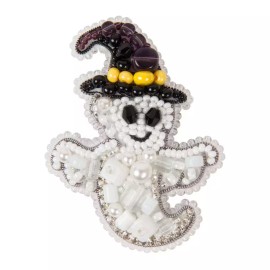 Charivna Mit Crystal Art Beadwork kit for creating brooch BP-333C Ghost