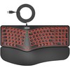 Arteck Ergonomic USB Wired Keyboard with Cushioned Wrist & Palm