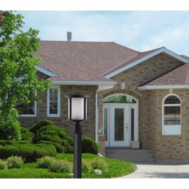 Solus Artisan Outdoor Post Top Light – Round Fixture with 3000K or 4000K LED, Fits 3" Pole, Frosted Acrylic Shade, Black, Bronze, or White, UL Listed, Made in USA, Non-Corrosive, (Black)