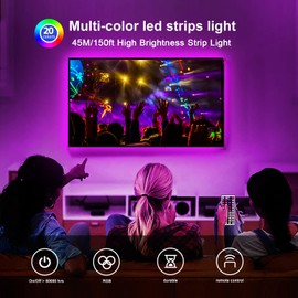 DAYBETTER Led Strip Lights 100ft, RGB Color Changing Led Strips with 44 Keys Remote Control for Room, Bedroom, Suitable for Home Decor, Living Room, Kitchen, Home Party Decoration, 24V