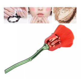 Brochasmx Brocha Para Rubor Forma De Rosa, Cepillo Para Polvo De Uñas