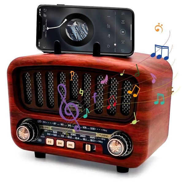 Retro Radio with Bluetooth, AM/FM/SW Retro Radio with Bluetooth 5.0,