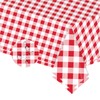 2pcs Red and White Checkered Disposable Tablecloth Table Covers,137*274cm Red