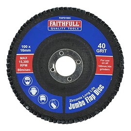 Faithfull FAIFD100C Abrasive Jumbo Flap Disc 100mm x 16mm (4in) COARSE
